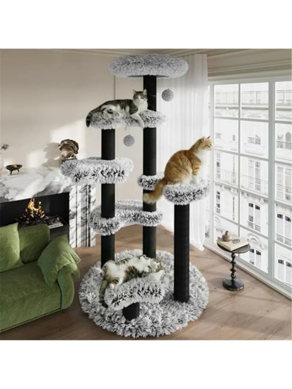 61.5in Cat Tree Tower Multi-Level Activity Center with Cozy Perch